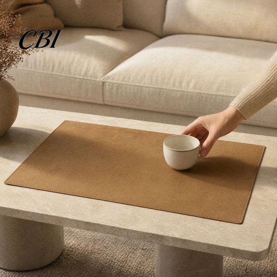 Multi-purpose Table Protector Faux Leather Mat, Rustic Farmhouse Placemat, Protects Against Spills And Heat Resistant Placemats Heat, Modern Home Mat