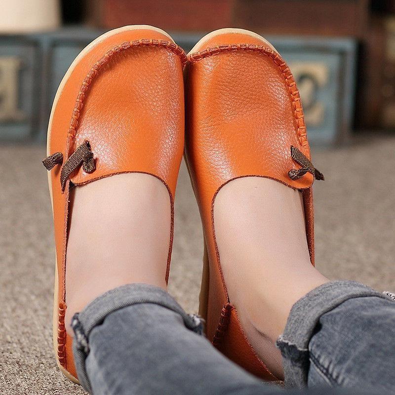 Premium Quality Women's Casual Loafers Driving Peas Moccasin Leather Flats Shoes
