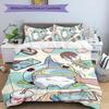 3pcs Jeff the Land Shark pattern bedding set duvet cover set includes duvet cover &pillowcases, perfect all season bedroom decoration & gift