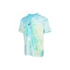 Спортивная одежда Tie-Dye с принтом смайликов с круглым вырезом, свободная прямая футболка, мужские топы, светло-мятно-зеленые DX7849-369