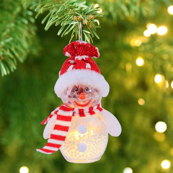 Фигурка снеговика со светящейся подсветкой, рождественское настольное украшение, кукла-снеговик, работающая от батареек, украшение для снеговика