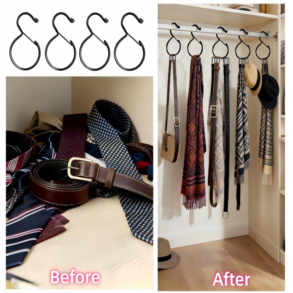 Heavy Duty Belt Hook Rust-Proof Closet Organizer Hanger Hook Space Saver Closet