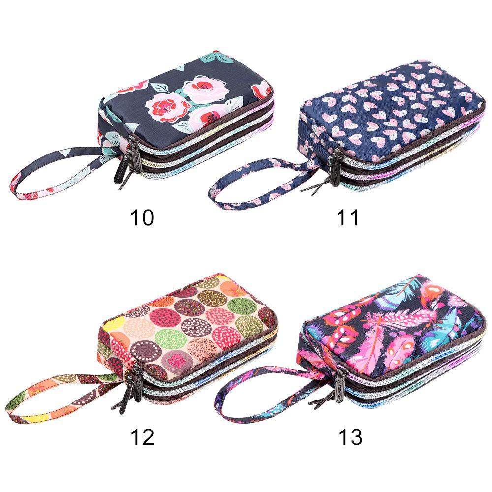 Большая емкость водонепроницаемый кошелек для монет трехслойный длинный кошелек женская сумка принт холщовая сумка