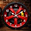 Motorcycle Style 2D Flat Wall Clock 30cm Quartz Wall Clock 2D Car Wheel Hub Wall Clock  Kitchen