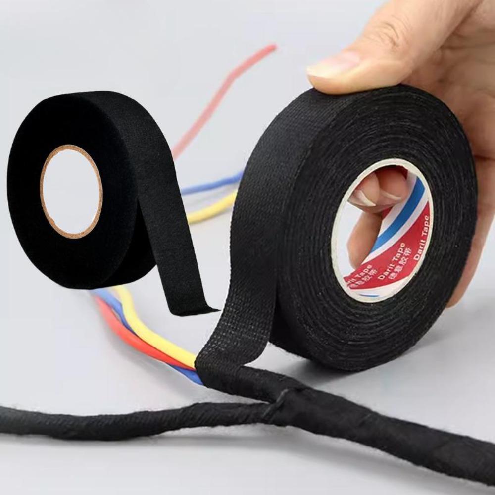 3pcs 15M Electrical Tape Heat-resistant Adhesive Cloth Fabric Tape for Automotive Cable Tape Wiring Loom Electrical Heat Tapes