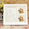 Pet Pawprint Keepsake Kit & Picture Frame Premium Wooden Photo Frame Dog Or Cat Clay Mold For Paw Print & Bonus Stencil