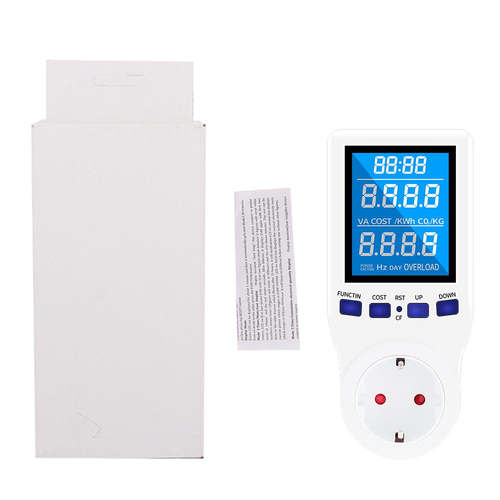 Измеритель мощности переменного тока 110/230 В, монитор потребления электроэнергии, ваттметр кВтч, счетчик электроэнергии, розетка ЕС, США, Великобритания, анализатор мощности с ЖК-дисплеем