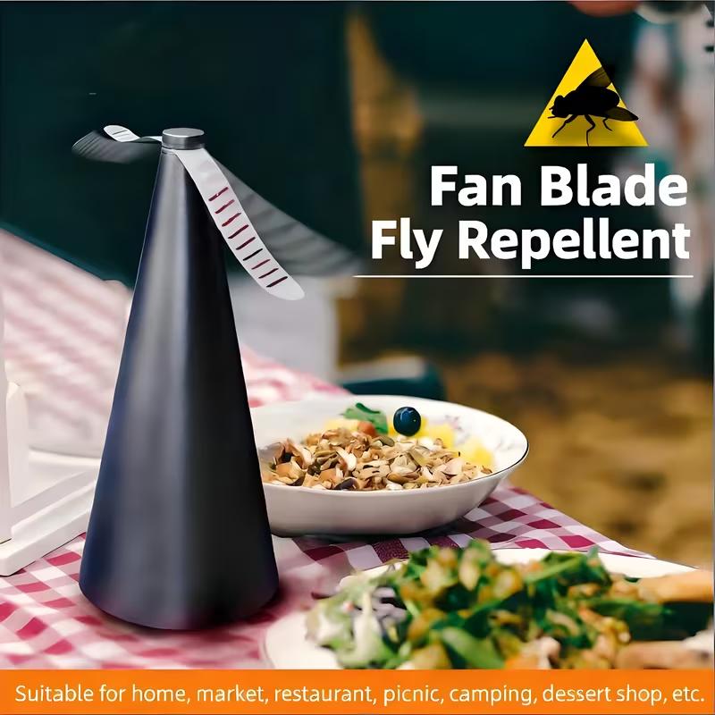 2-in-1 Bug Repellent Fan Battery & Plug-in Version Portable Outdoor Insect Repellent Ventilation Fan for Camping Picnic BBQ Kitchen Market Use