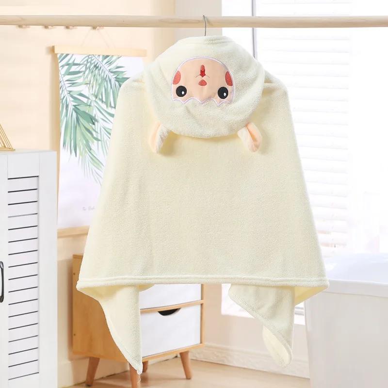 МОДНОЕ банное полотенце для детей, накидка с капюшоном, впитывающий детский халат с капюшоном, детское банное полотенце из кораллового флиса с рисунком для детей