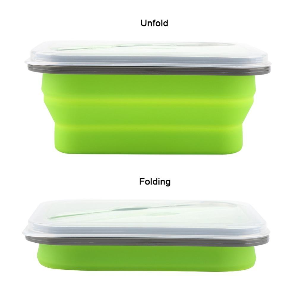 Silicone Collapsible Lunch Box 600ml Portable Storage Bowl For Outdoor Travel