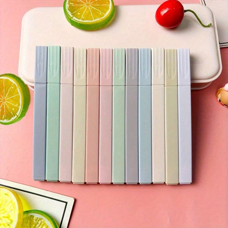 Эстетичные квадратные хайлайтеры Morandi, мягкие маркеры с долотообразным наконечником, пастельные хайлайтеры без просвечивания, быстросохнущие для ведения дневника и заметок