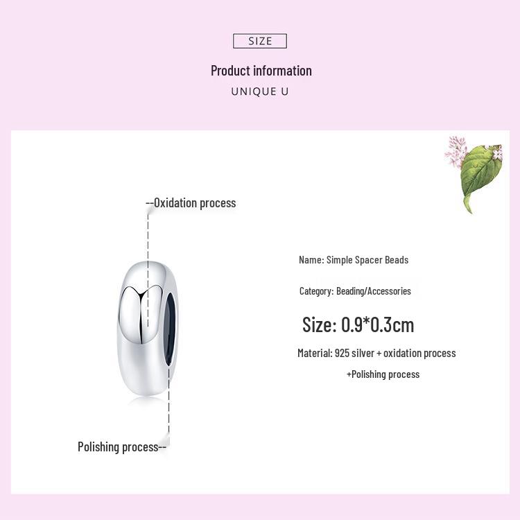 Aifle Sterling Silver S925 Spacer Beads - DIY Jewelry Accessories for Bracelets