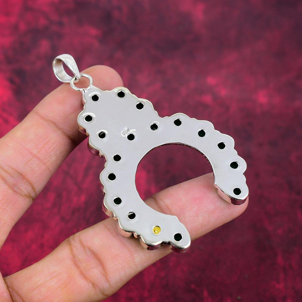 Зеленый оникс драгоценный камень, кулон ручной работы из цельного стерлингового серебра 925 пробы, великолепное ожерелье с подвеской, ювелирные изделия для нее