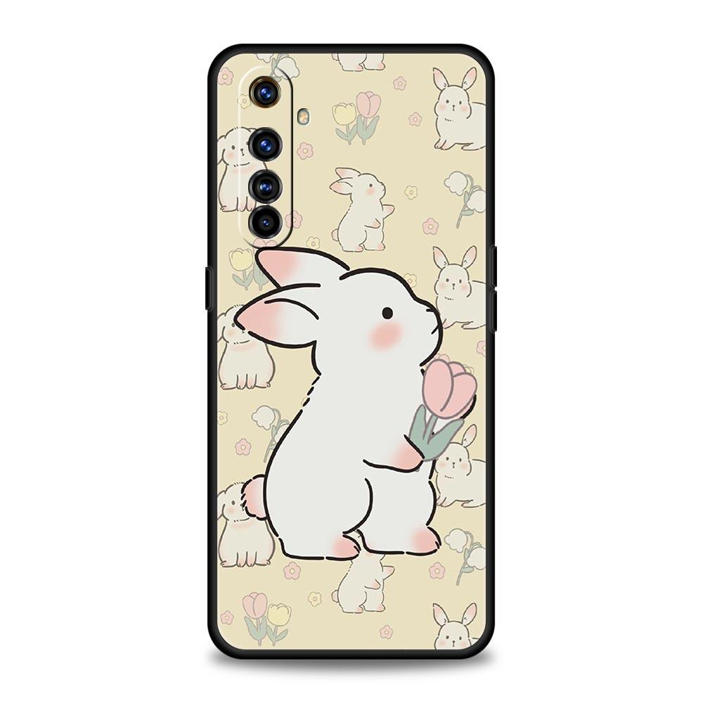Милый разноцветный чехол-кролик для телефона Realme 12 11 10 9 8 5G 7 6 GT5 GT3 GT2 Pro C21 C11 C25 C35 Для Realme GT Neo 2 3 3T 5 Чехол