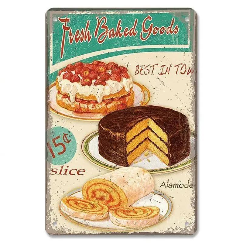 Vintage Candy Chocolate Metal Plates Cream Milk Chocolate Poster Metal Plaque Tin Sign For Kitchen Cafe Dining Room Wall Decor