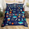 Комплект постельного белья Science Formula Queen Химические элементы Научная тематика Пододеяльник для мальчиков девочек Школьный образовательный Декор для комнаты в общежитии