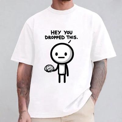 For Men Summer Tops Please Use Your Brain Stupid Saying Printed Tees Shirt Short Sleeve Oneck Fashion Male Clothing Streetwear