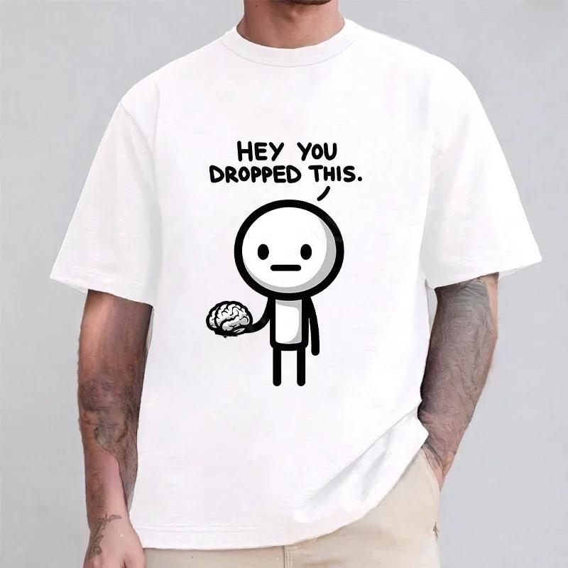 For Men Summer Tops Please Use Your Brain Stupid Saying Printed Tees Shirt Short Sleeve Oneck Fashion Male Clothing Streetwear