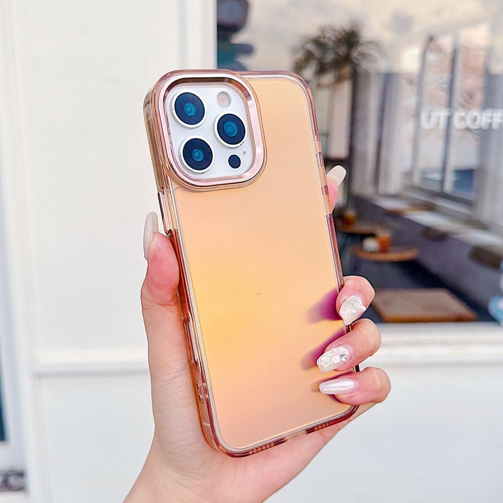 KEYSION Модный цветной лазерный градиентный чехол для телефона iPhone 16 Pro Max Мягкий ударопрочный задний чехол из ТПУ+ПК для iPhone 16 Plus