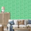 Polynesian Geometric Pattern Wallpaper Green 50x1000