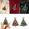 Cute Christmas Brooch Enamel Rhinestone Brooch Unique Xmas Tree Lapel Pin  Scarf Bag Decor