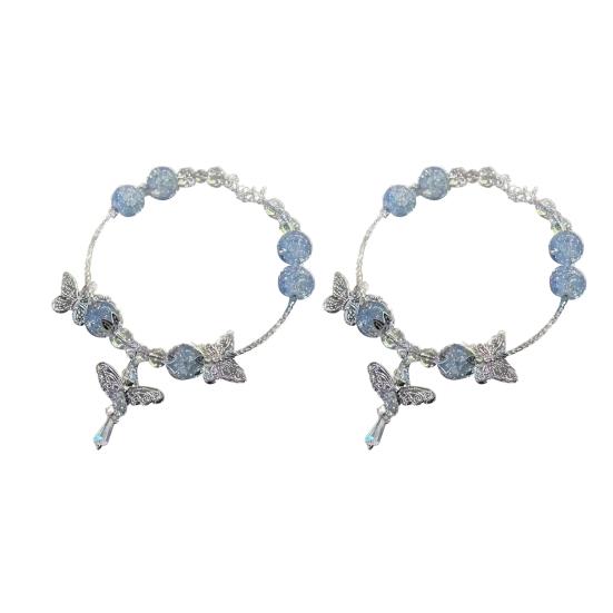 1/2 шт женский браслет взрывная текстура феерическое ощущение сложенный китайский эстетический браслет с кулоном в виде бабочки