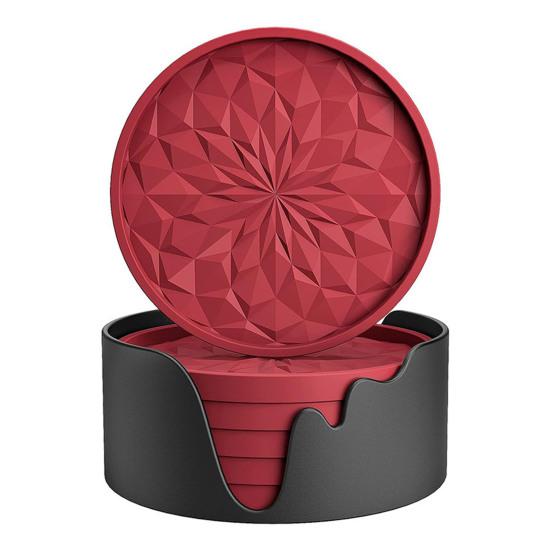 6Pcs Silicone Coasters Insulated Anti-Scald Heat-Resistant Odor-free Drink Coasters Home Bar Kitchen Decor