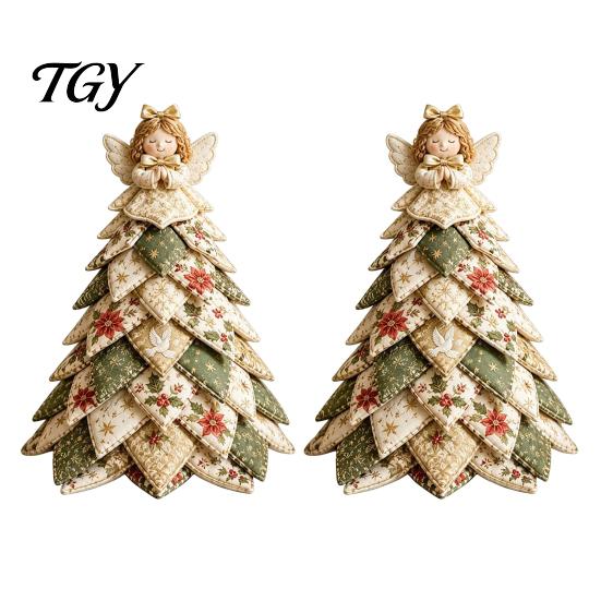 Christmas Craft Kits for Adults DIY Quilted Fabric Tree Kit, Vintage Patchwork Sewing Set Holiday Crafting Teachers Tabletop Decor, Handmade