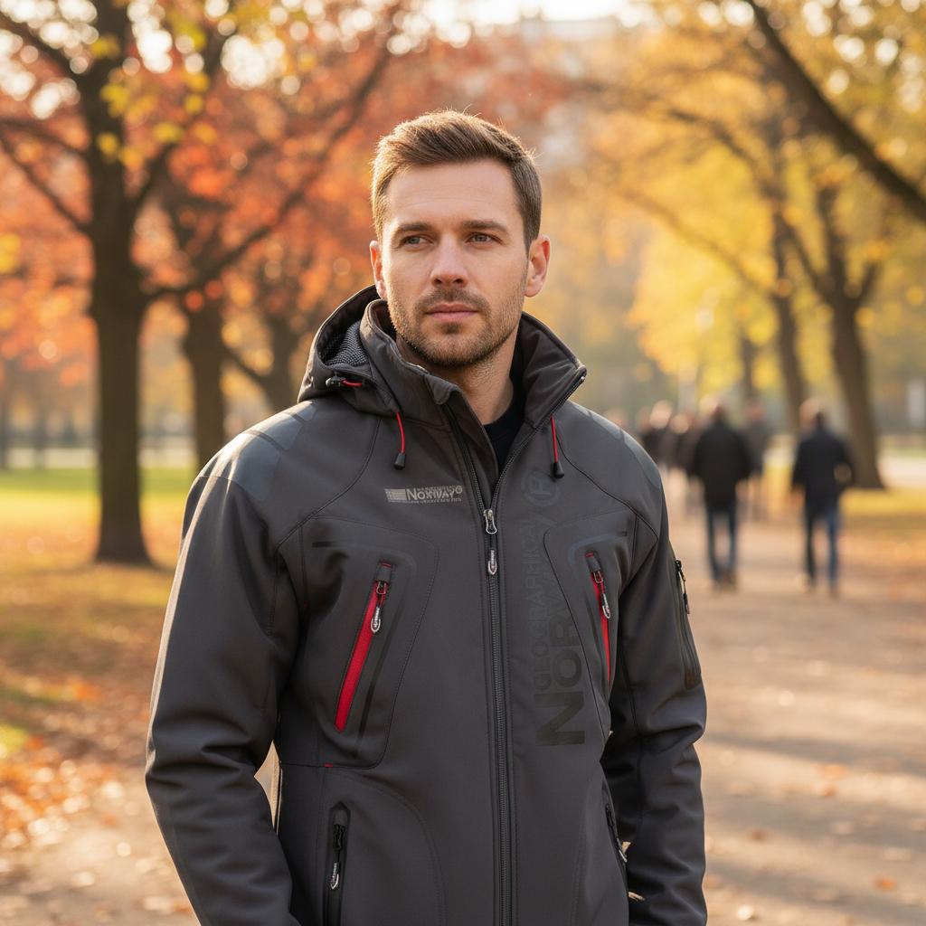 Kurtka softshell męska Geographical Norway Techno DB MEN 056 (WU4563H/GN-DARK GREY)