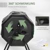 160L 360 degrees Rotating Dual Chamber Composter - Black