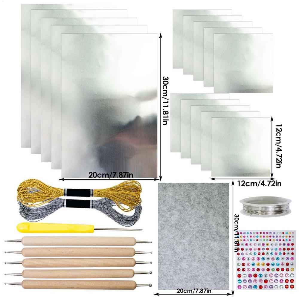 Набор для тиснения фольгой, металлизированный картон, серебристый, блестящий, аксессуар для рукоделия с мерцающей гравировкой, тиснение для детей и взрослых