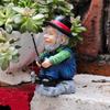 Рыболовные фигурки, домашний декор, смоляные фигурки старика-рыболова, мультяшный красочный домашний декор, неувядающие украшения для садовых камней