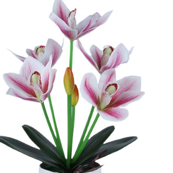 Artificial Plant Pot Orchid Flower Home Decor Plastic Wedding Parties Simulation Bonsai for Living Room