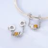 Copper Dangle Charms Yellow Series Flower Cat Dog Fit Bracelet Diy Pendants Beads For Woman Jewelry