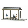 TOMYTEC DioColle 64 1/64 #CarSnap 05a Bus Stop ABS Accessories & PVC Doll & Small Item Set (Assembled)