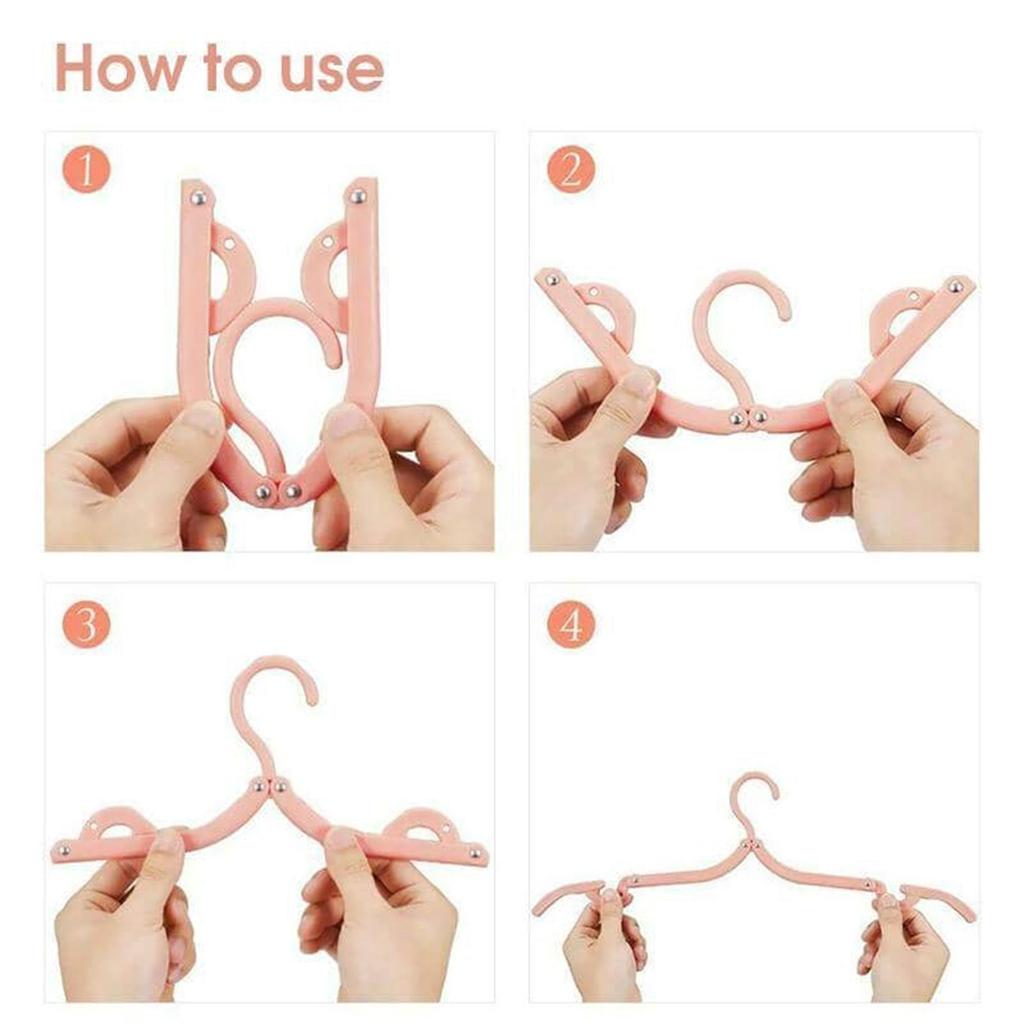 New Portable Folding Plastic Coat Hanger Travel Foldable Hanger