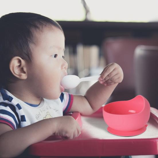 2 шт./компл., детская силиконовая присоска с ложкой, пищевой класс, без бисфенола А, микроволновая печь, посудомоечная машина, безопасная для детей, самостоятельная кормушка, миска для еды, контейнер для еды
