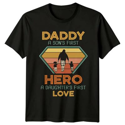 Daddy Hero A Daughter's First Love Family Retro Father's Day T-Shirt