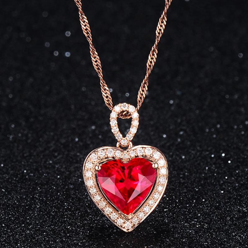 BELLA BOX Новая модная подвеска в форме сердца Love красного цвета розового золота, женская цепочка на ключицу, ювелирные изделия для женщин, очаровательная свадебная помолвка