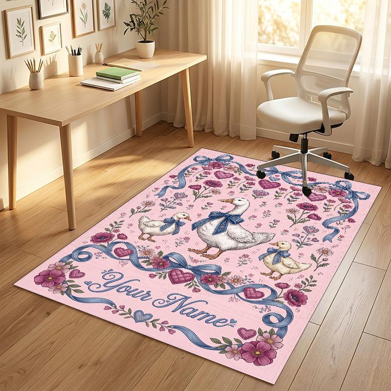 Dreamy Clouds Theme Soft Crystal Velvet Rug Custom Name & Text Print Non Slip Floor Rug for Bedroom Living Room