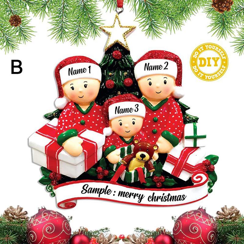Christmas Pendant DIY Personal Family Christmas Decorations For Home 2D Acrylic Christmas Tree Hanging Ornament New Year 2026