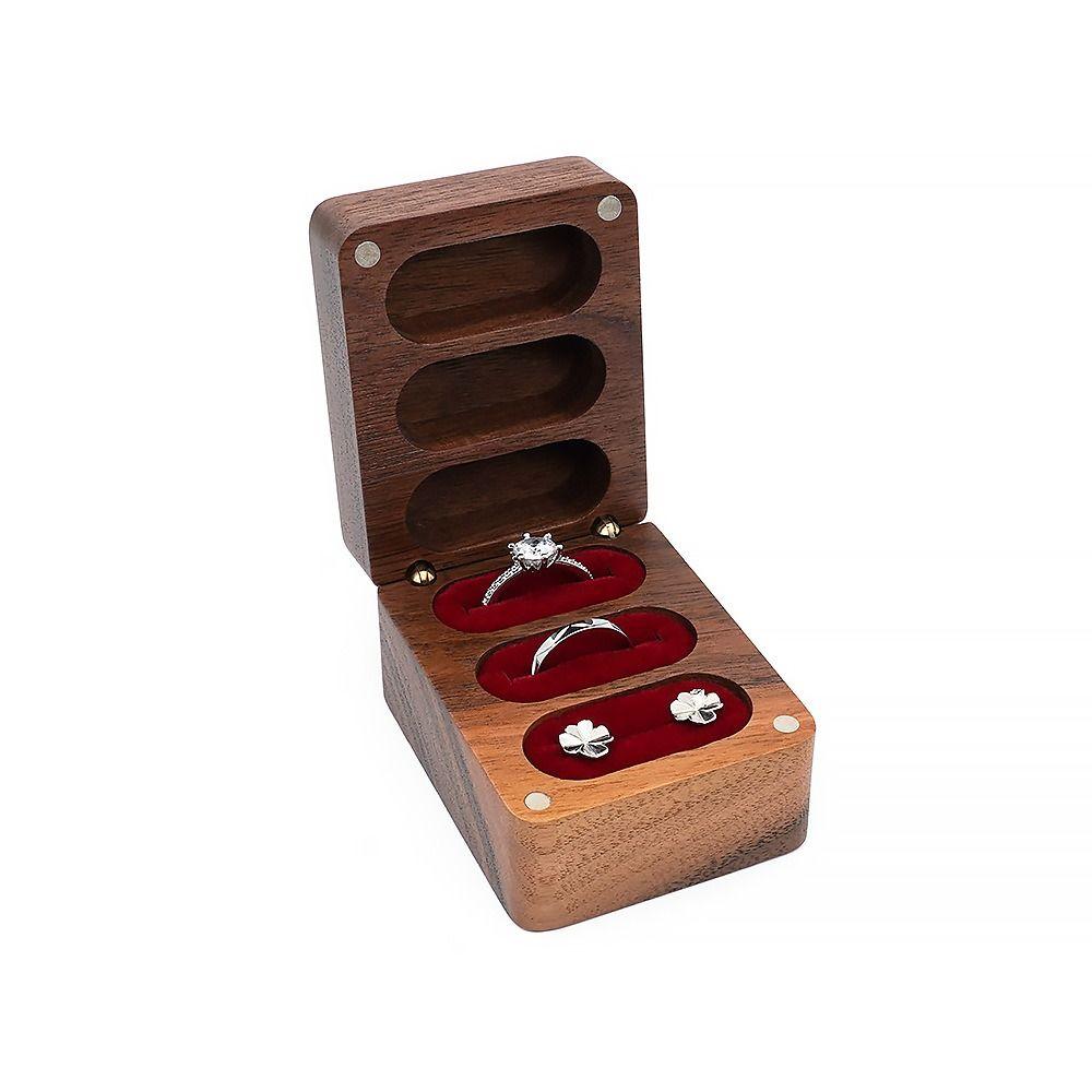 Wedding Ring Box Storage Boxes Antique Chinese Style Wooden Jewelry Boxes Earrings Rings Organizer