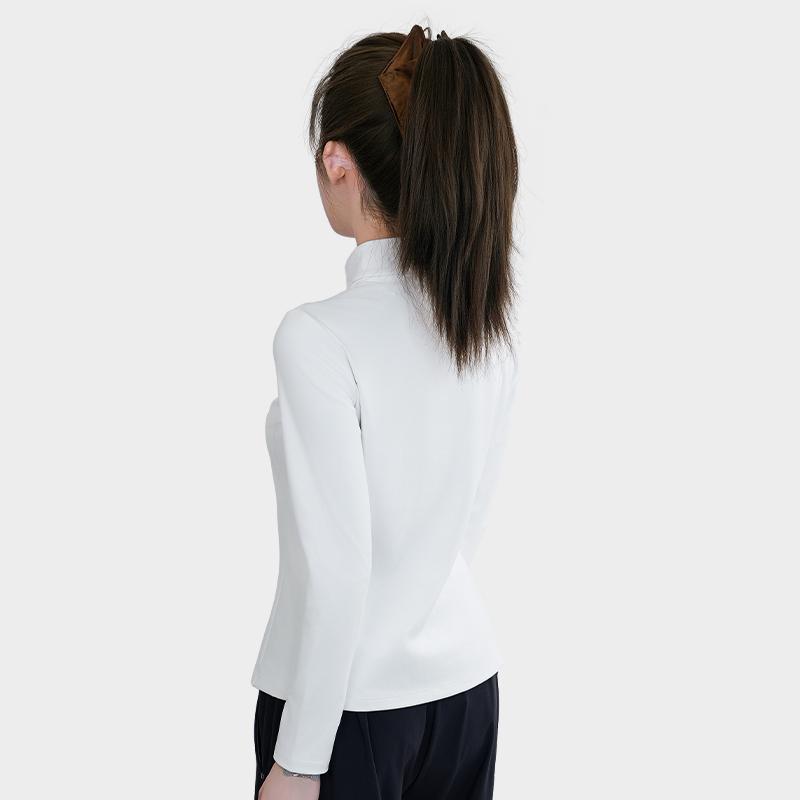 ANTA T Shirts Women's Snowflake White Thickened Stand Collar Thickened 162647401RN-1