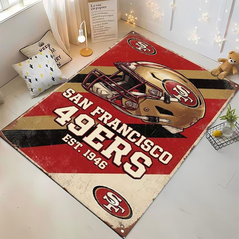 San Francisco 49ers Helmet Design Rug Non-slip rug suitable for living room and bedroom sofas sofas.