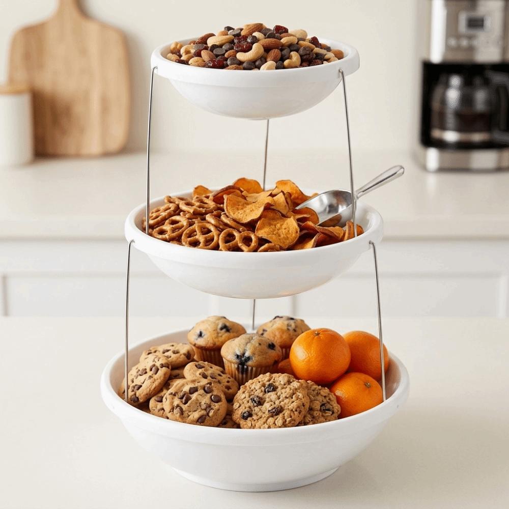 Resin Dessert Rack Rotating Design Dessert Serving Tray Portable Tray Stand Tea Party
