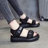 Sports Sandals 2025 Summer New Fashionable Sponge Cake Shoes Thick Bottom Slope Heel Flat Beach Shoes