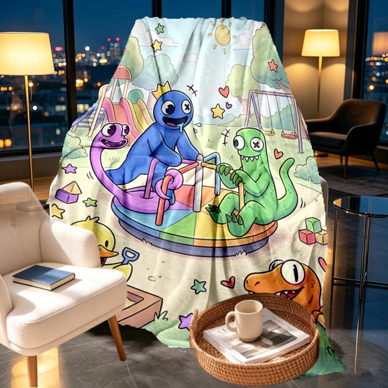 Game Rainbow Friends Print Blanket - Soft & Comfortable, for Bedroom, Travel, Sofa, Home Decoration - Birthday Christmas Gift for Friend
