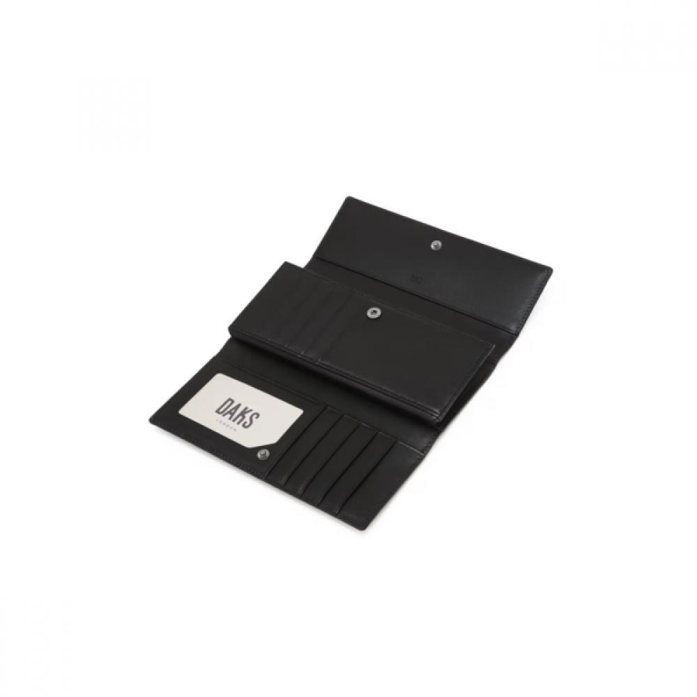 Daks Alexa Black Leather Premium Crystal Decoration Long Wallet Dcwa6f290bk