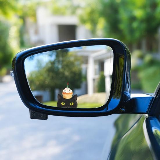 Yousheng Car Sticker, Waterproof Sun-Proof PVC Self-adhesive Traceless Auto Decal, Cat Cake Pattern Funny Sticker for Fuel Tank Caps Car Windows