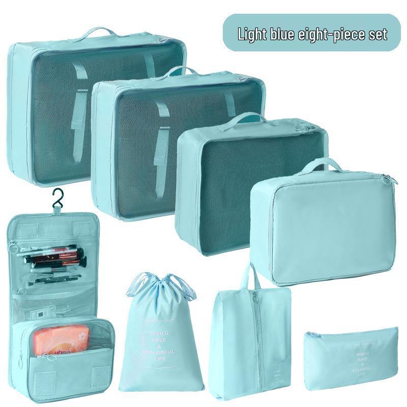 Travel Storage Bag Set - 7-Piece Multi-functional Compartment Bags for Clothes & Cosmetics